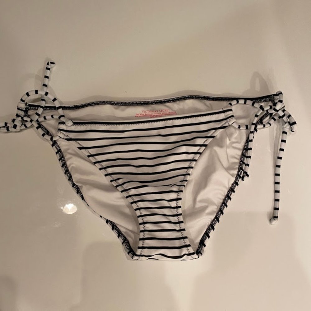 NWOT Victoria's Secret Tie Striped Bikini Bottom